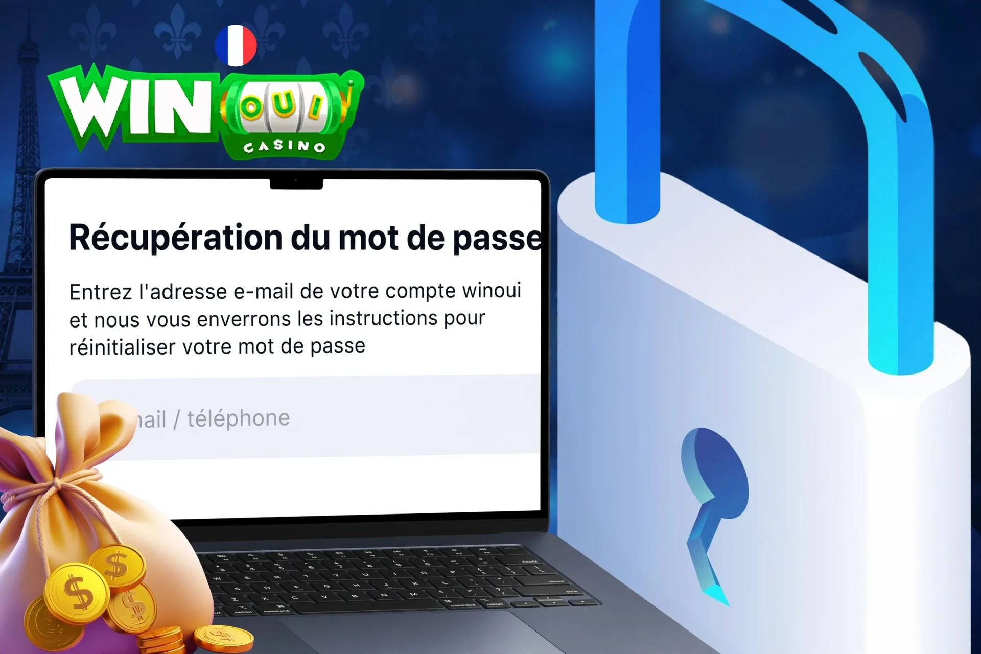 Algorithme de récupération d'accès au compte Winoui en cas de perte de mot de passe